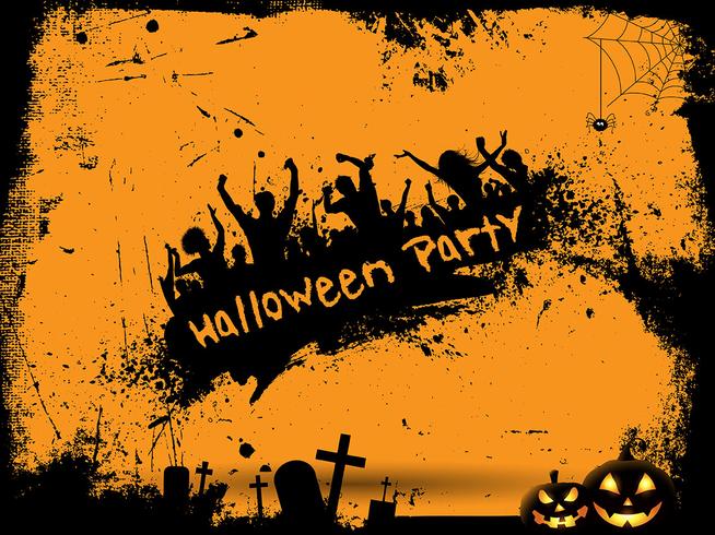 Grunge Halloween party background vector