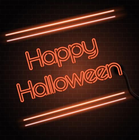 Halloween neon sign background vector