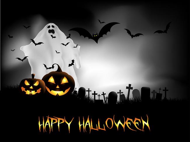 Halloween night background vector