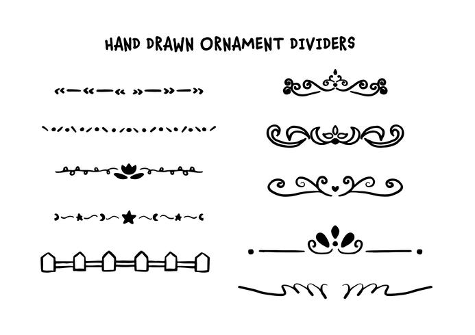 Hand drawn dividers set vector