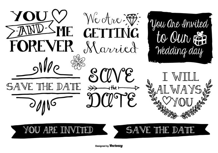 Hand Drawn Style Marriage Labels vector