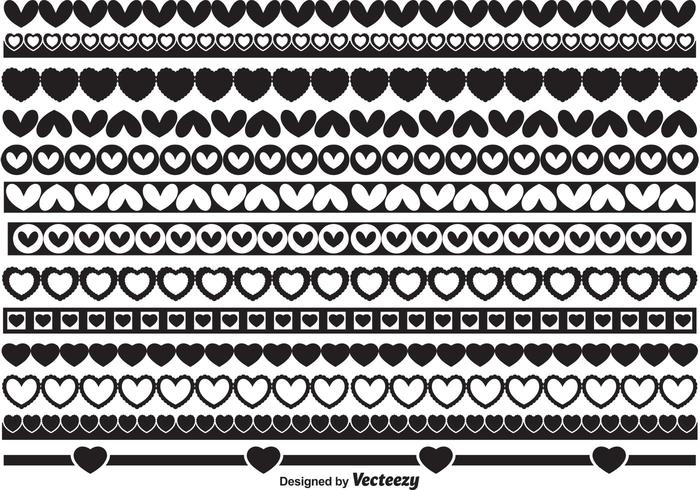 Heart Border Shapes vector