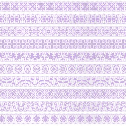  lavender lace border patterns vector