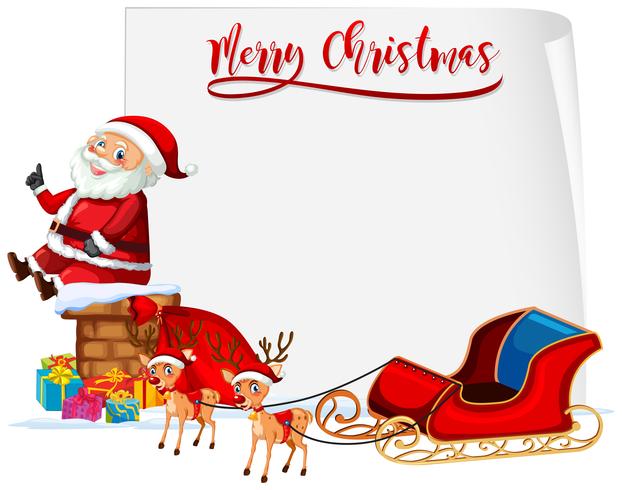 Merry Christmas santa and sleigh concept vector
