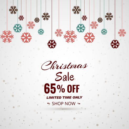 Merry christmas snowflake festival sale background vector