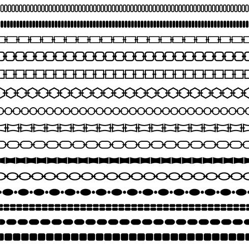 mod black chain border patterns vector