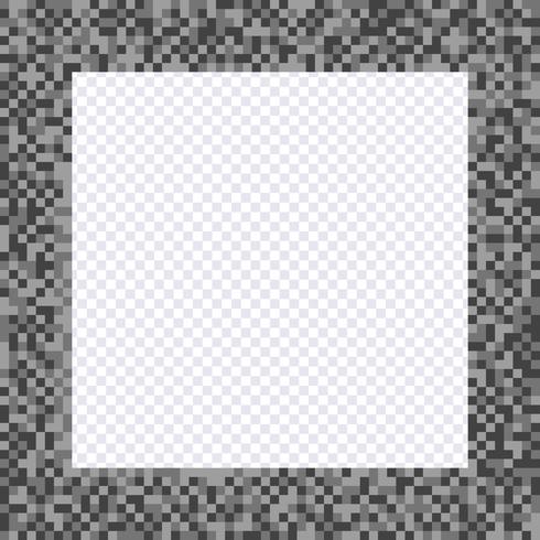 Monochrome pixel frame, borders vector