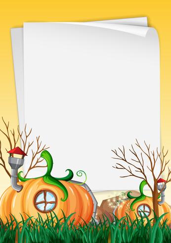 Nature pumpkin house frame vector