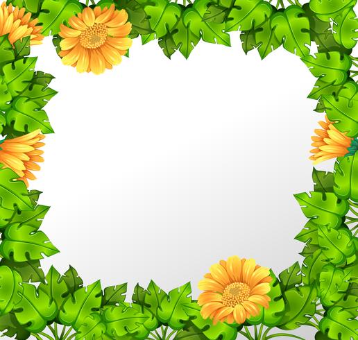 Nature yellow flower border vector