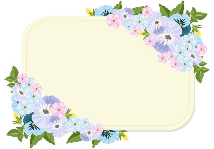 Pansy Flowers And Blank Template vector