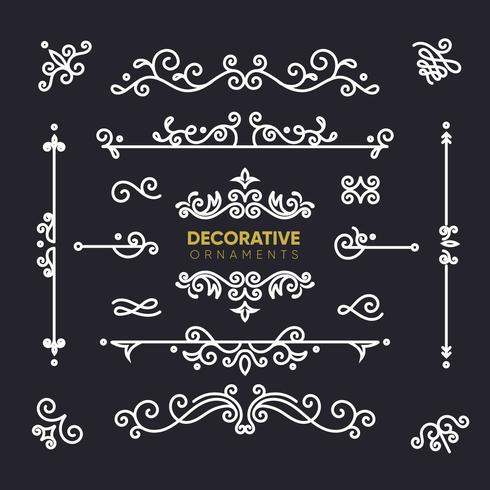 Retro Decorative Ornaments Collection vector