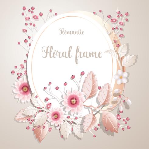 Romantic flower frame vector