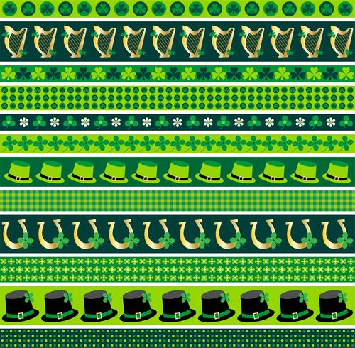 Saint Patrick's day border patterns vector