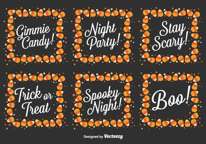 Vector Set Of Halloween Messages