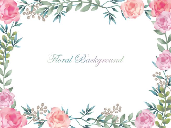 Watercolor flower frame/background with text space. vector