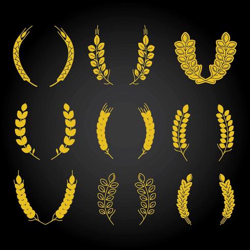 Wheat Ears Gold Pack vector