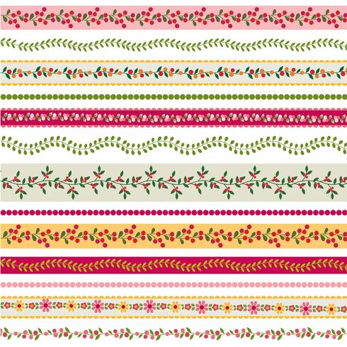 woodland border patterns vector