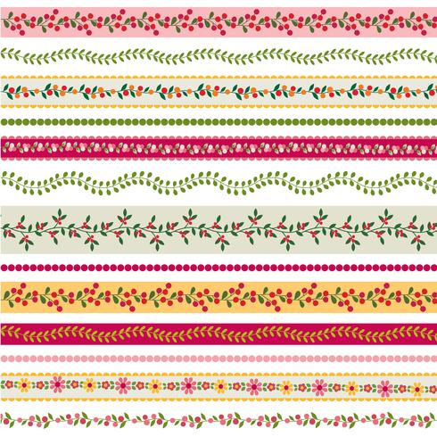 woodland border patterns vector