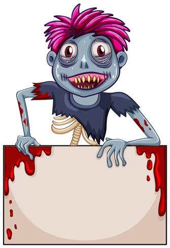 Zombie blank frame concept vector