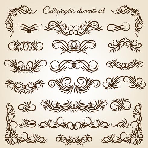 Vintage calligraphic swirl ornaments set vector