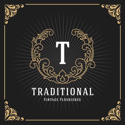 Vintage Luxury Monogram Banner Template Design vector