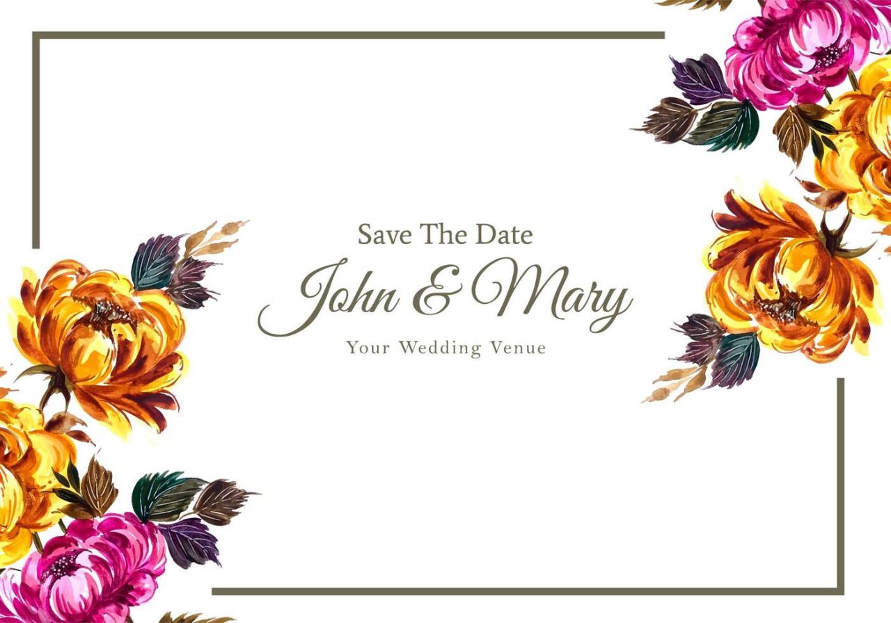 Wedding invitation diagonal corner flowers frame vector