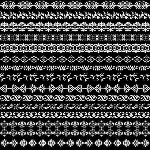 white ornate border patterns vector