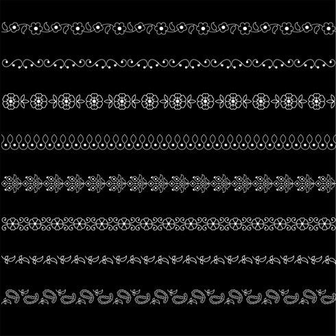 white paisley border patterns vector