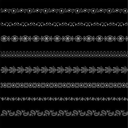 white paisley border patterns vector