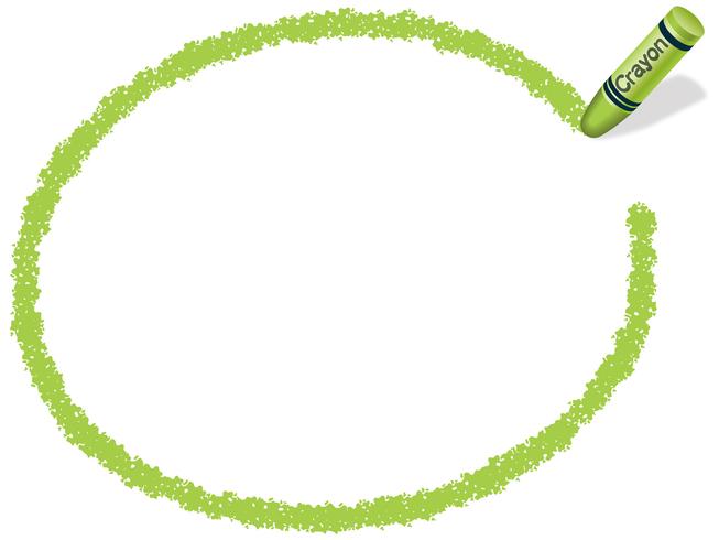 Yellow-green ellipse crayon frame, vector illustration. 